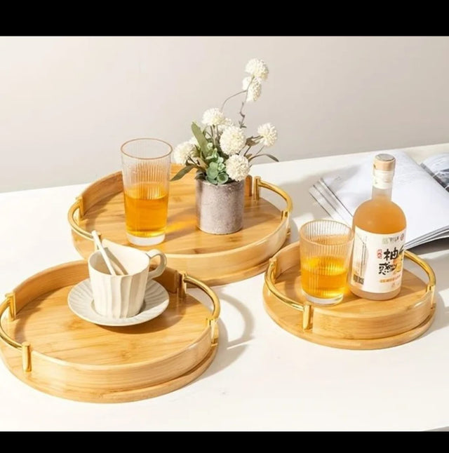 3pcs Multi-functional Bamboo Food storage Trays