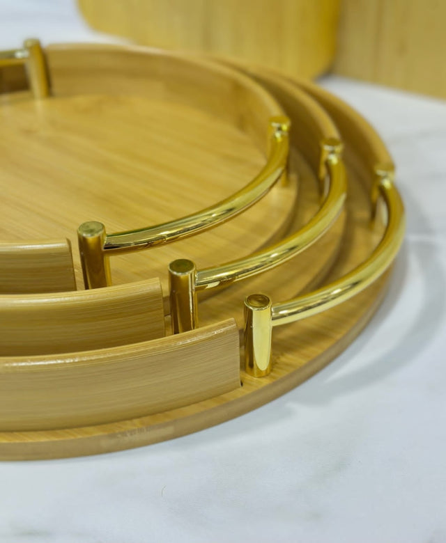 Multi-functional Bamboo Food storage Trays 3pcs