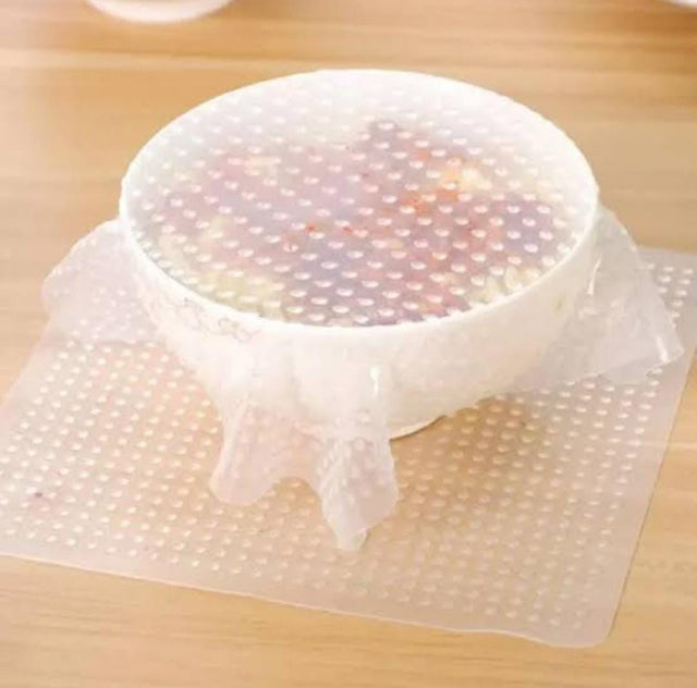 reusable silicon super stretch food cover 4pc