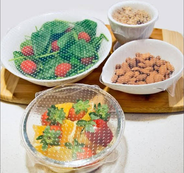 reusable silicon super stretch food cover 4pc