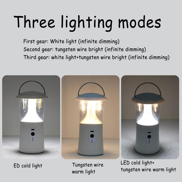 360⁰ Rechargeable camping lantern with 3 lighting modes
