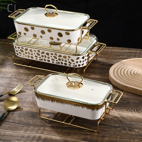 Chaffing Dish With Gold Details