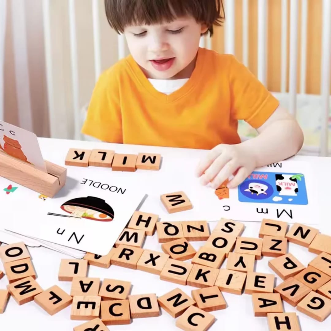 Wooden spelling game