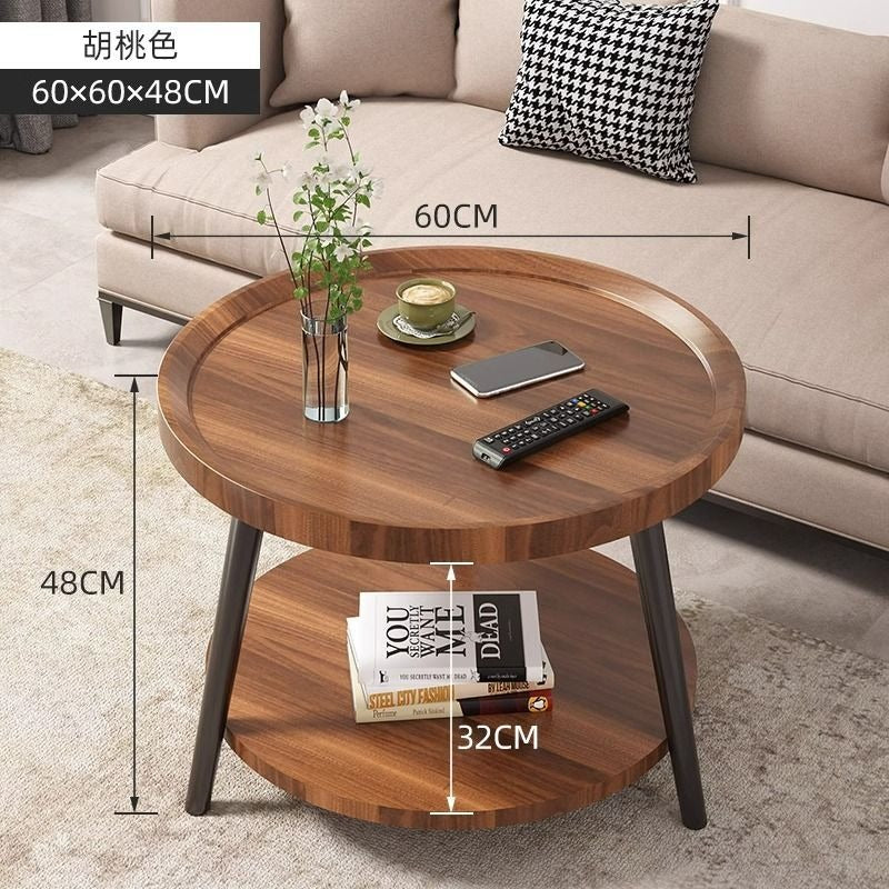 Bamboo Round Coffee Table Nordic Minimalist Living Room Side Table