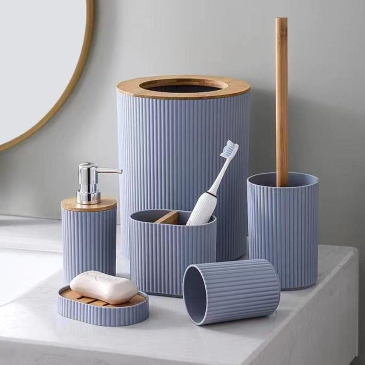 Bathroom Accessories Set Soap Dish for Bathroom 6Pcs