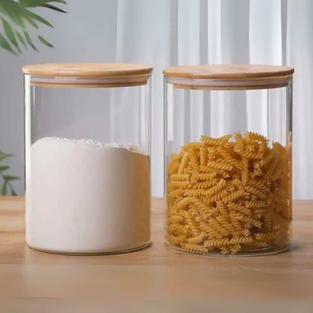 Large Capacity Glass Storage Containers with Bamboo lids