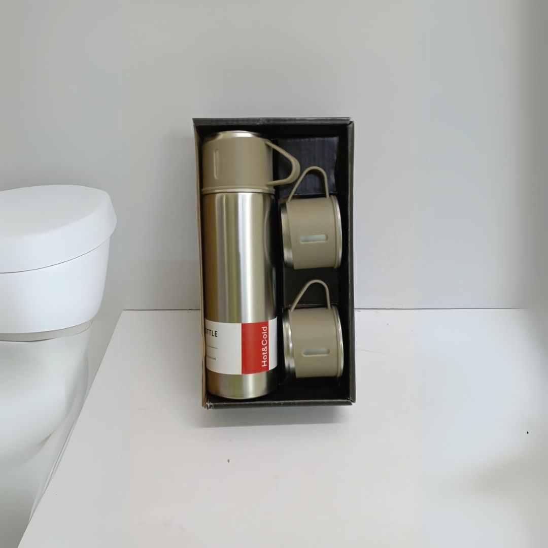 Thermo flask with 2 cups