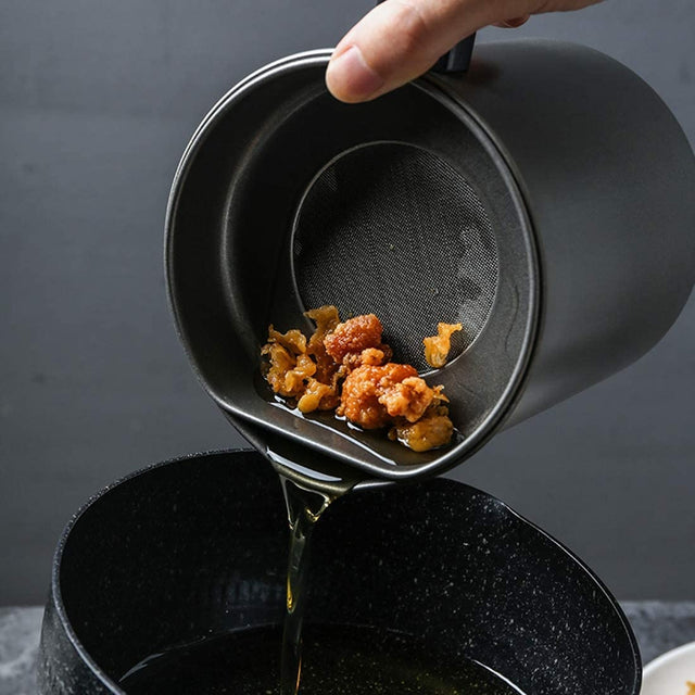 Oil metallic black sieve