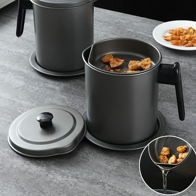 Oil metallic black sieve
