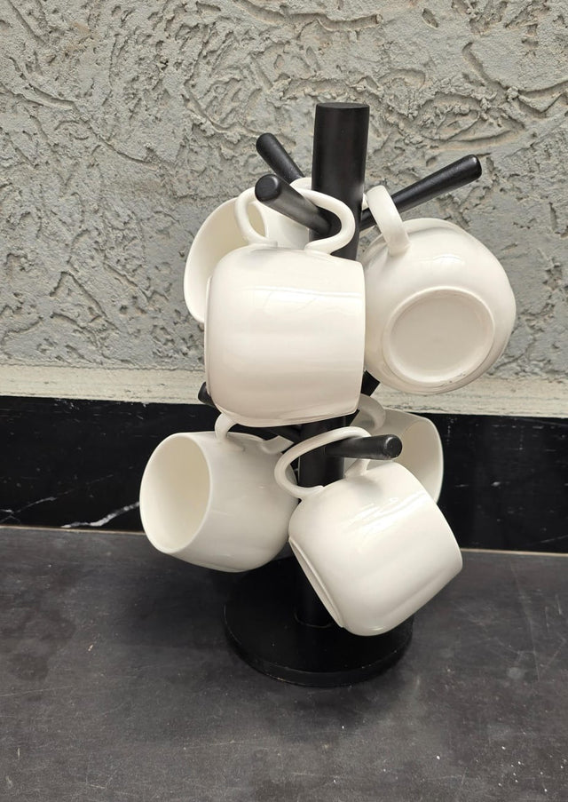 Unique Cappuccino Cups with Bamboo Stand