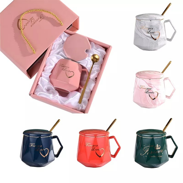 Diamond Shape Ceramic Cup Set Gift
