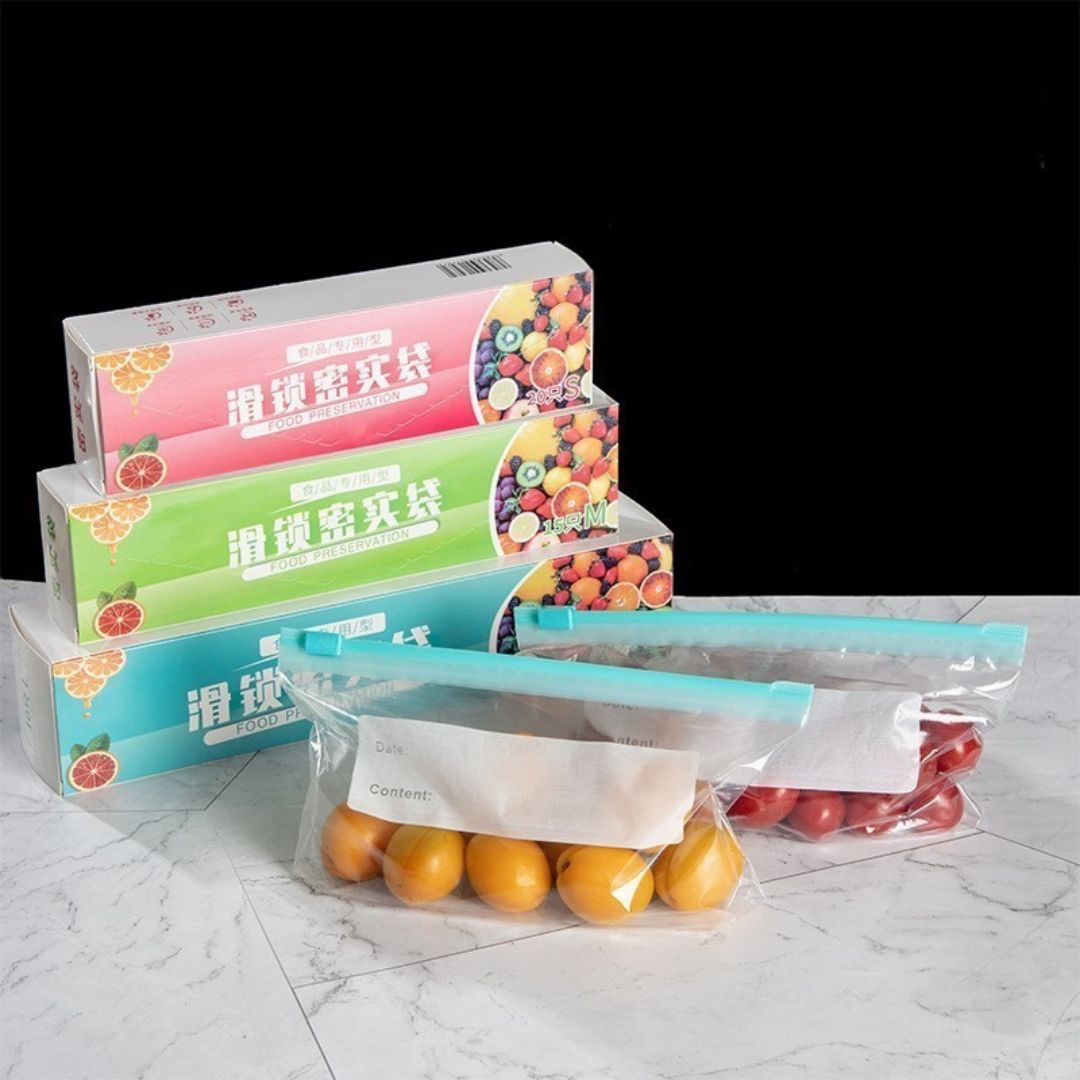 Reusable Food Storage Bags Plastic Ziplock Bags Leakproof Freezer Bags Fridge Storage Container For Meat Fruit Veggies