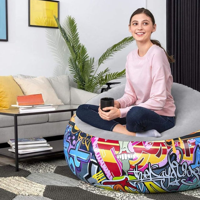 Graffiti Inflatable bean bag Airchair, Multi-Colour