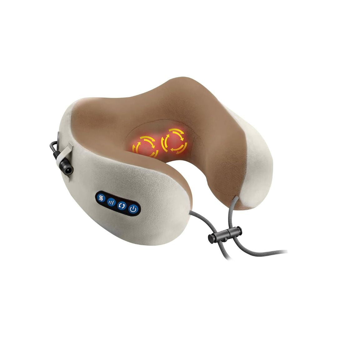 Portable Rechargeable U-Shaped Massage Pillow Car Cervical Massage Pillow, Neck Pillow Home, Travel, Office