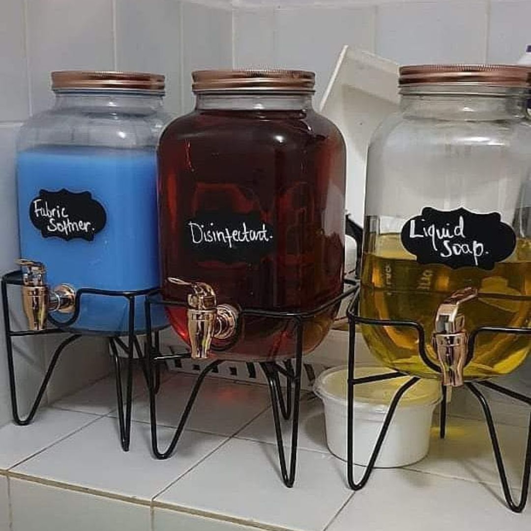 Glass Dispenser with Tap and Stand