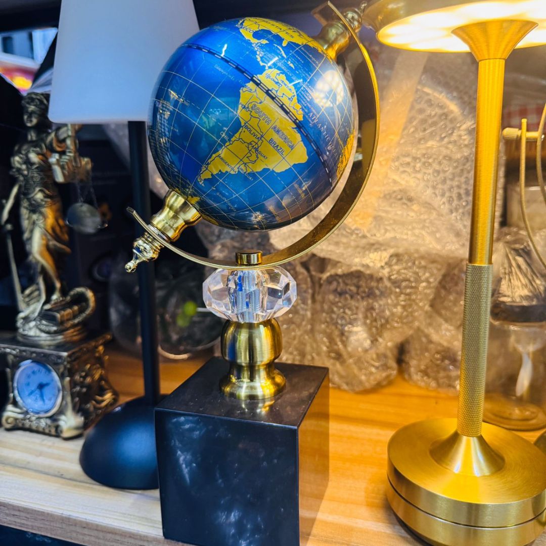 World Globe Marble Base Luxury Home/Office Decor ornament Gift