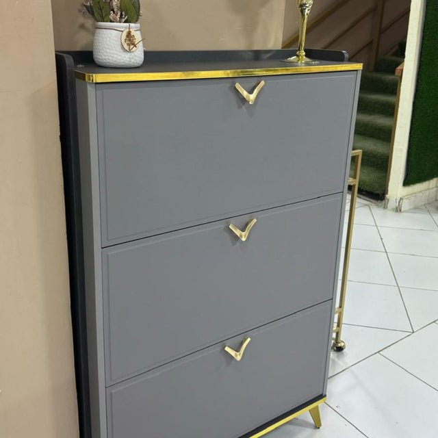 Ultra-Thin Shoe Cabinet Household Entrance Cabinet Imitation Solid Wood Shoe Rack