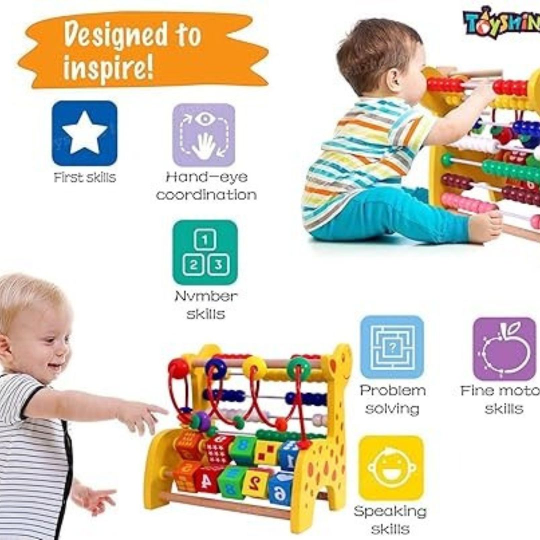 Animals Counting Beads – Educational & Engaging Learning Toy
Material: Child-safe wood or plastic with brightly colored animal-shaped beads
Educational Value: Teaches basic counting, color recognition, and fine motor skills
Design: Features a variety of animal beads to make learning fun and interactive
Ideal For: Toddlers and preschoolers developing early math and coordination skills through hands-on play