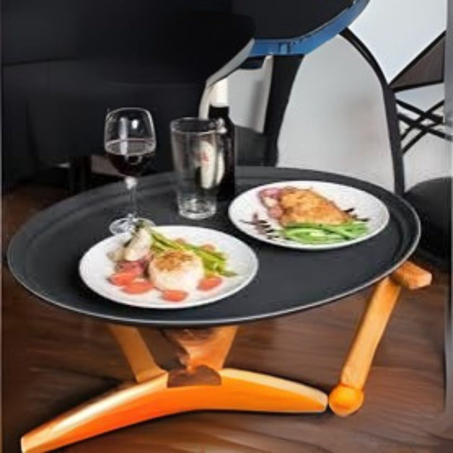 Non-Slippery Serving Tray – Round, 40cm
Material: Durable plastic with non-slip surface coating
Shape: Round
Size: 40cm diameter
Features: Anti-slip surface for secure serving, easy to clean, lightweight yet sturdy
Use: Ideal for carrying drinks, plates, or snacks at home, restaurants, or events without spills or sliding items.