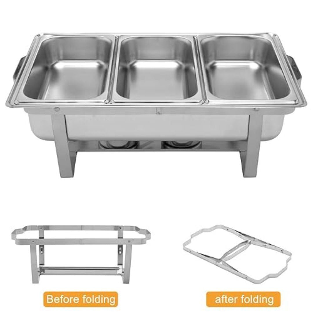 Chafing Dish Buffet Set with Glass Lid – Stainless Steel Food Warmers