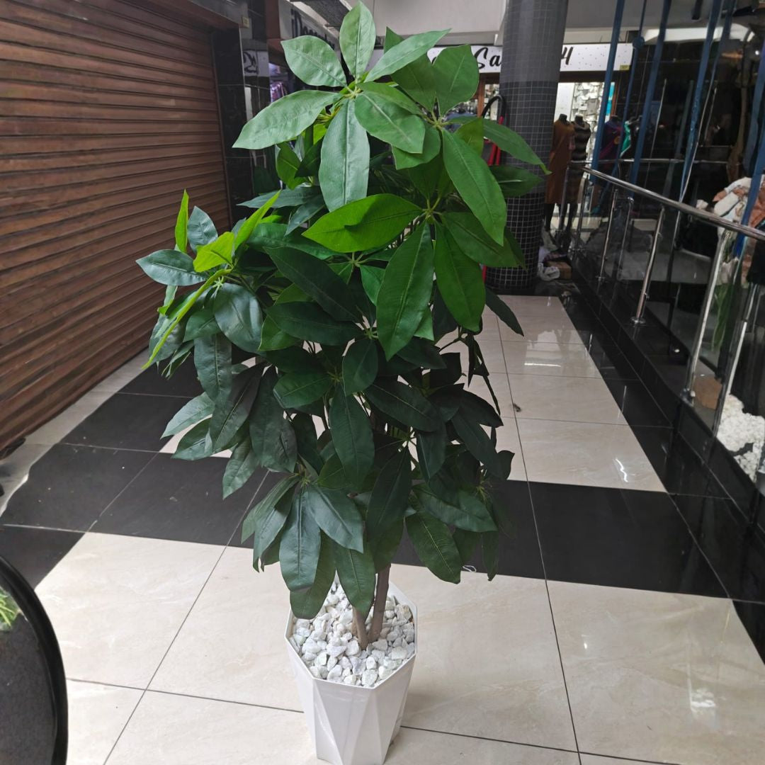artificial money tree indoor plant with decorative pot