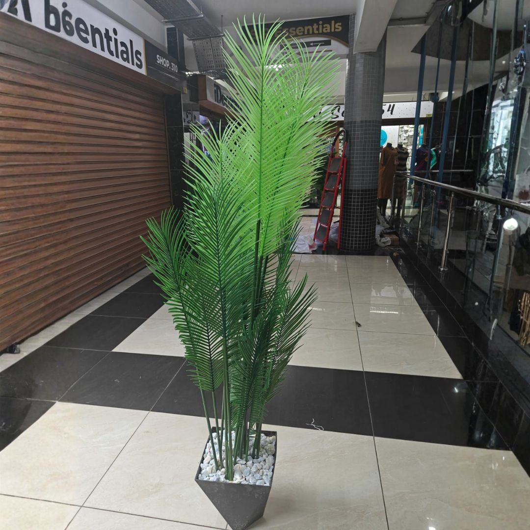 artificial palm grass indoor plant with decorative& plasic pot