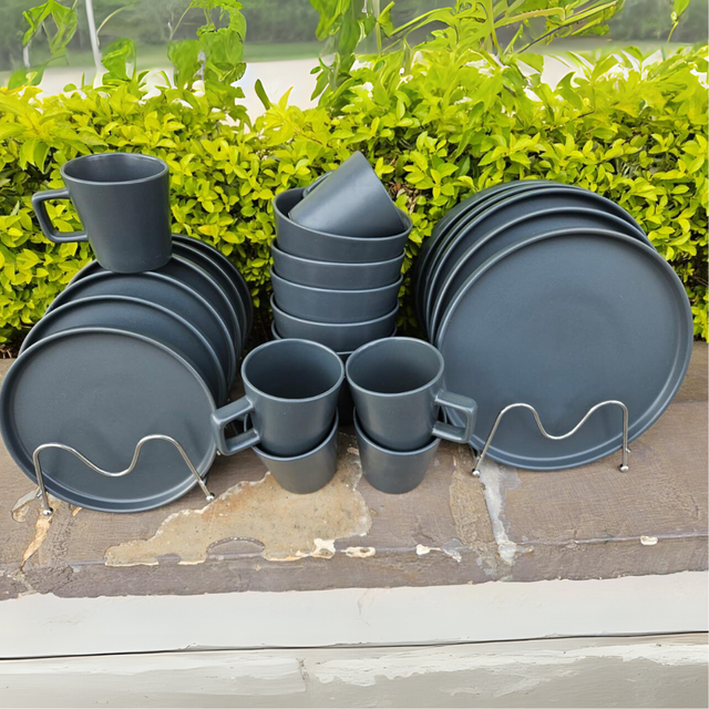 Dark grey 24pcs dinnerset