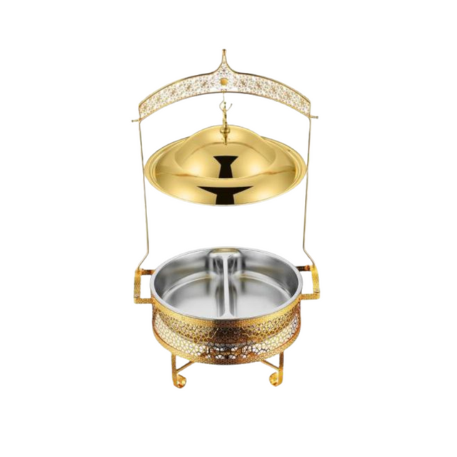 Gold Plated Round Cheffing Dish