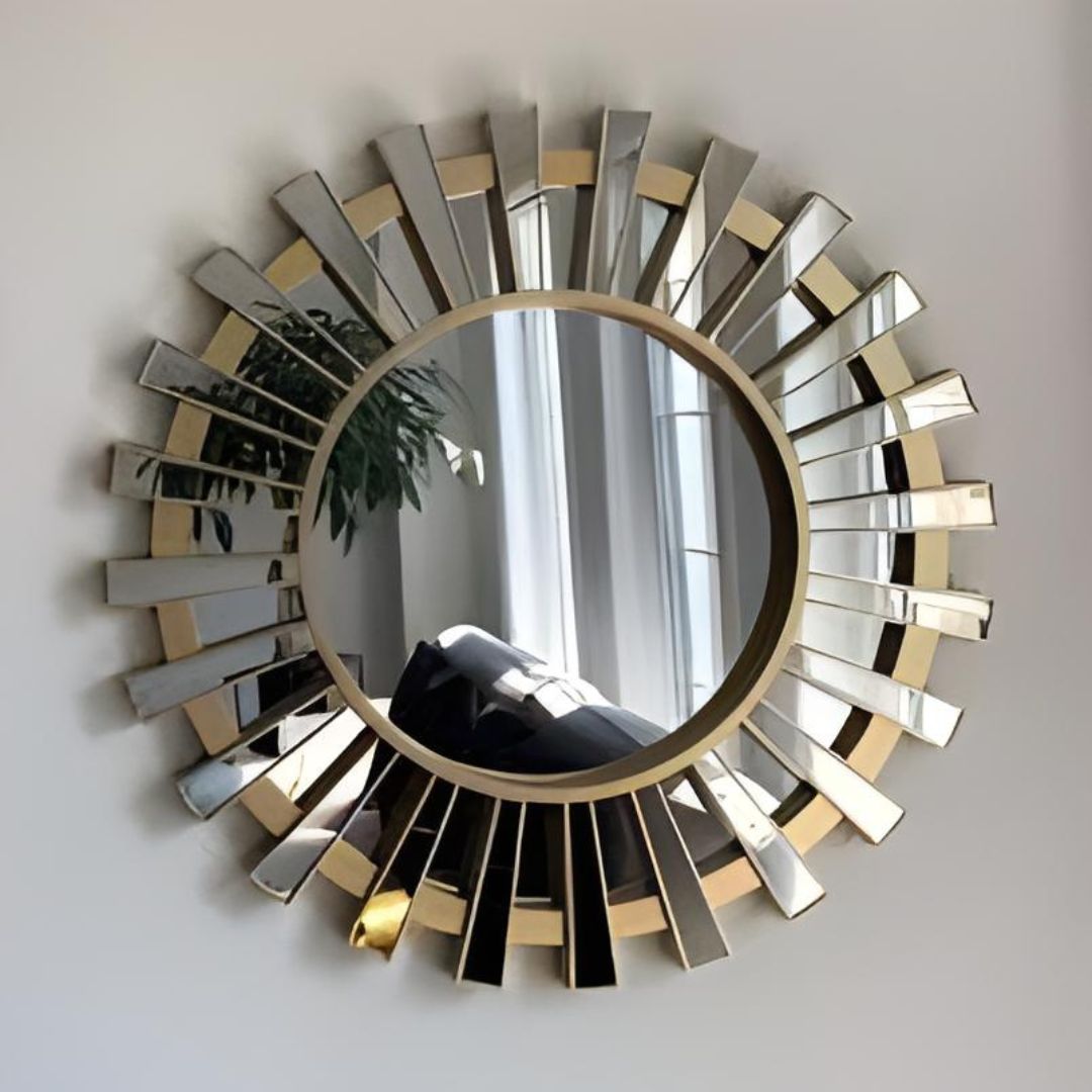 Circular Sunburst Wall Decor Mirror