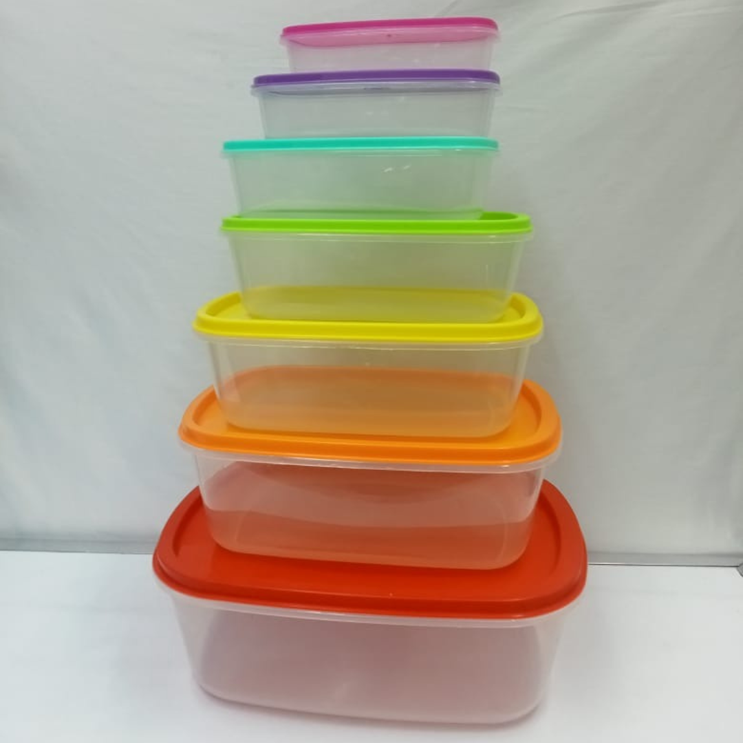 Multicolored plastic storage containers 7pcs