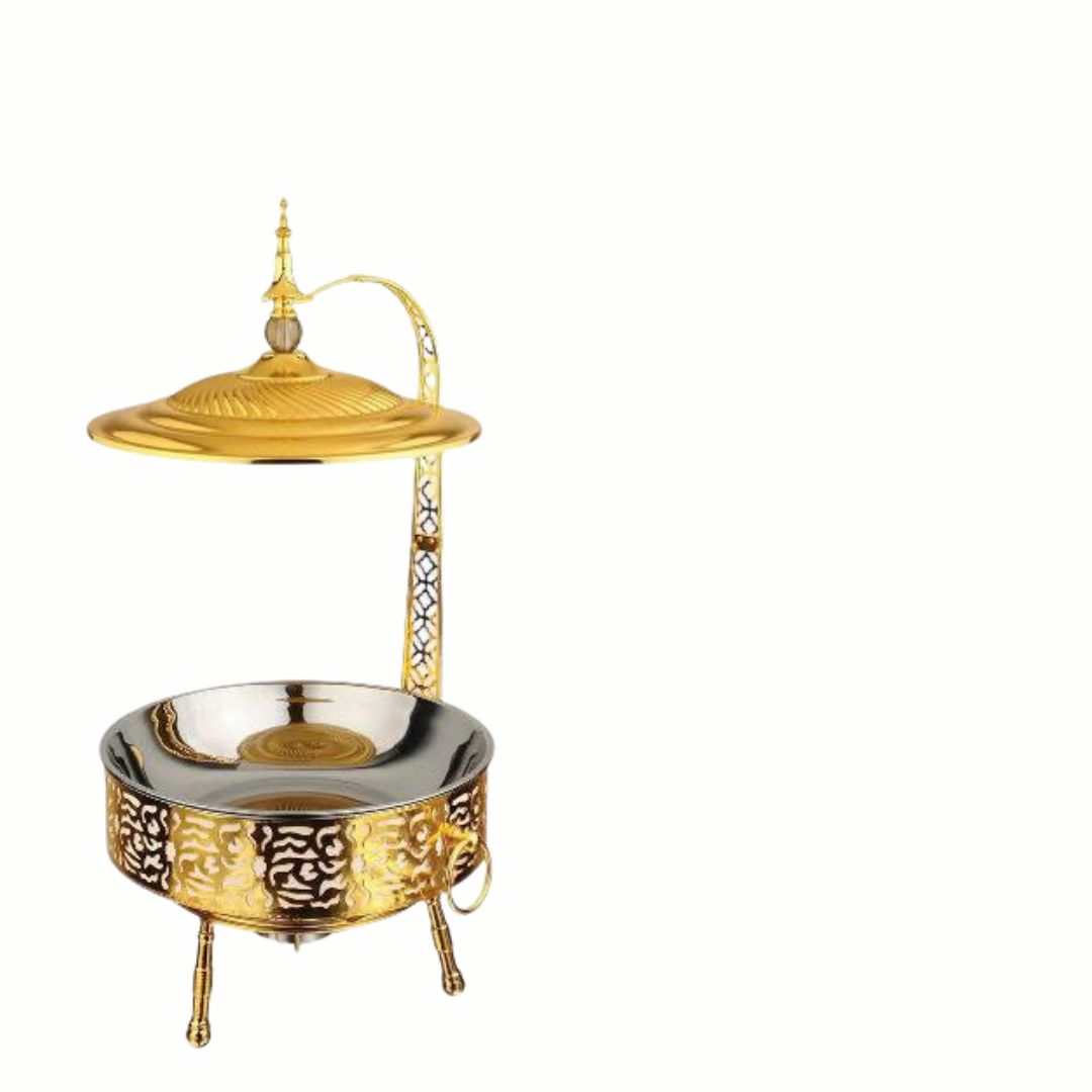 Gold Plated Round Cheffing Dish 8 Ltr