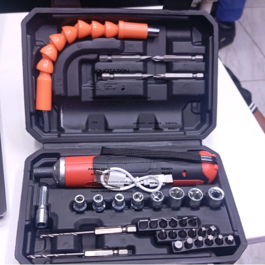 Cordless Electric Screw Driver Set.