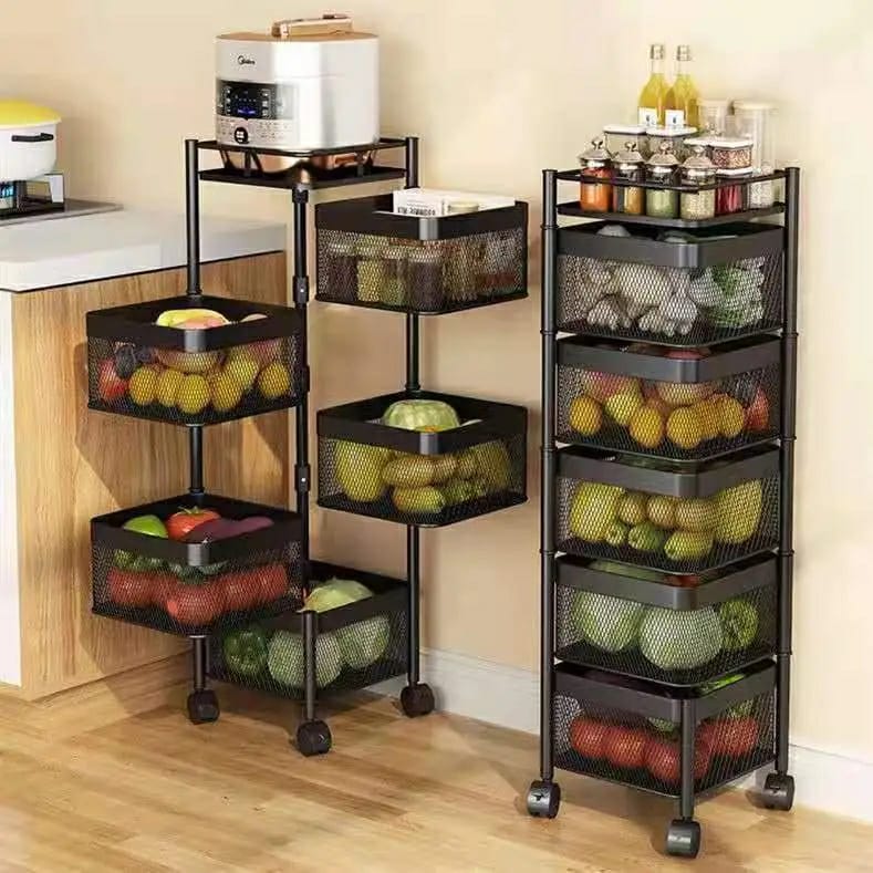 5 tier Floor Mobile Rotating Storage Rack