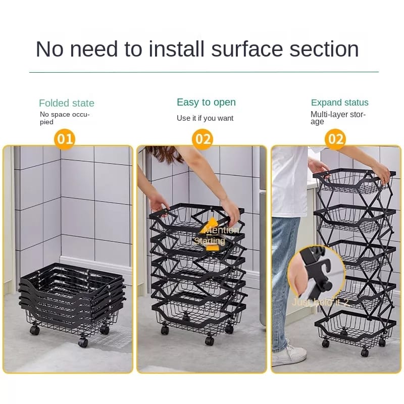 foldable storage kitchen rack