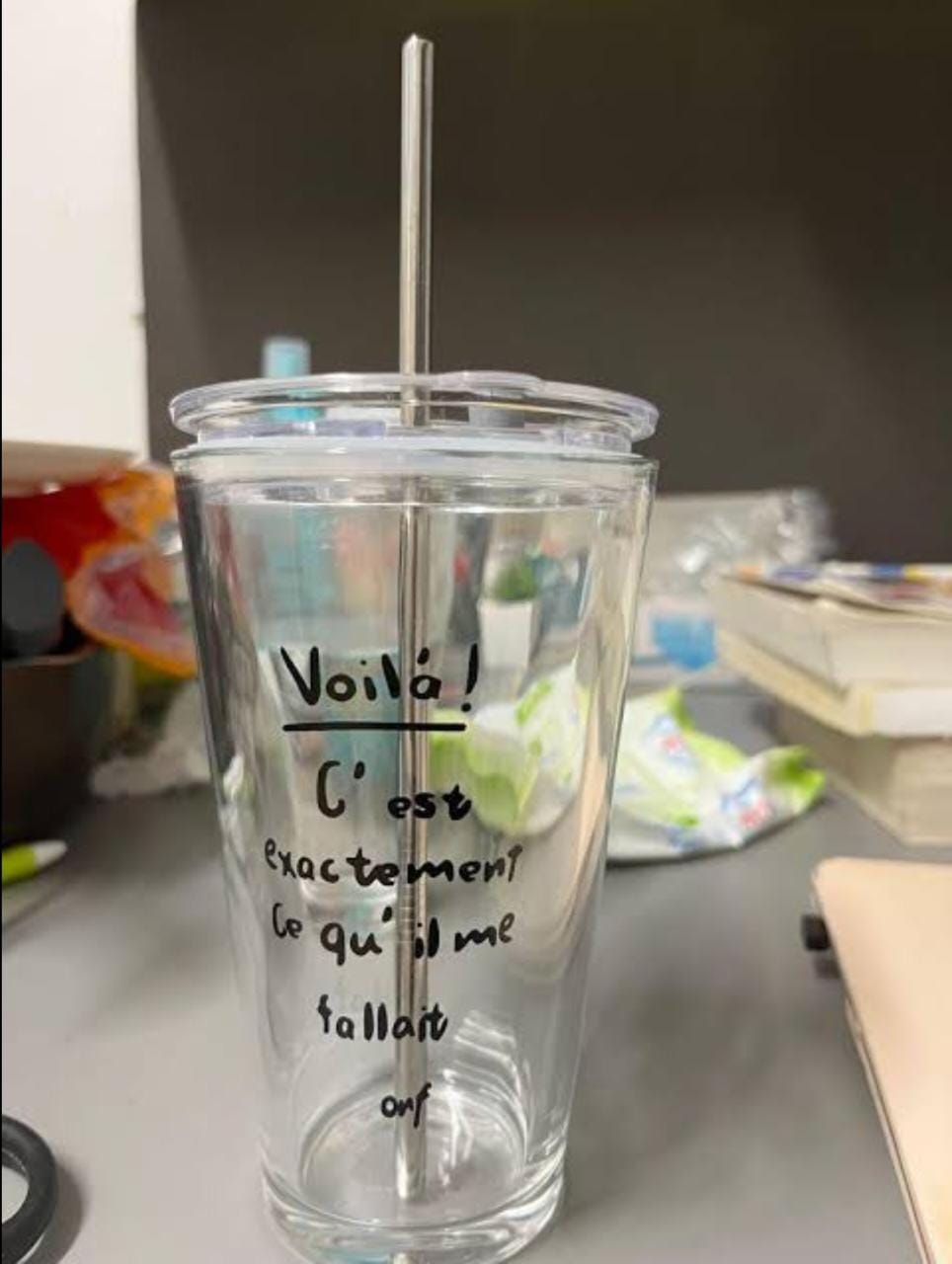 clear glass with glass straw and airtight seal acrylic lid