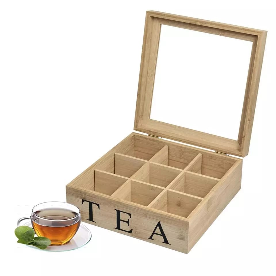 Bamboo tea bag organizer