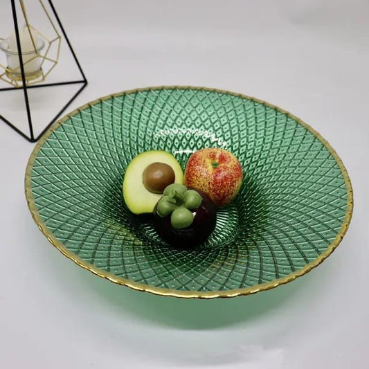 Acrylic Nordic Fruit Tray with a Gold Rim