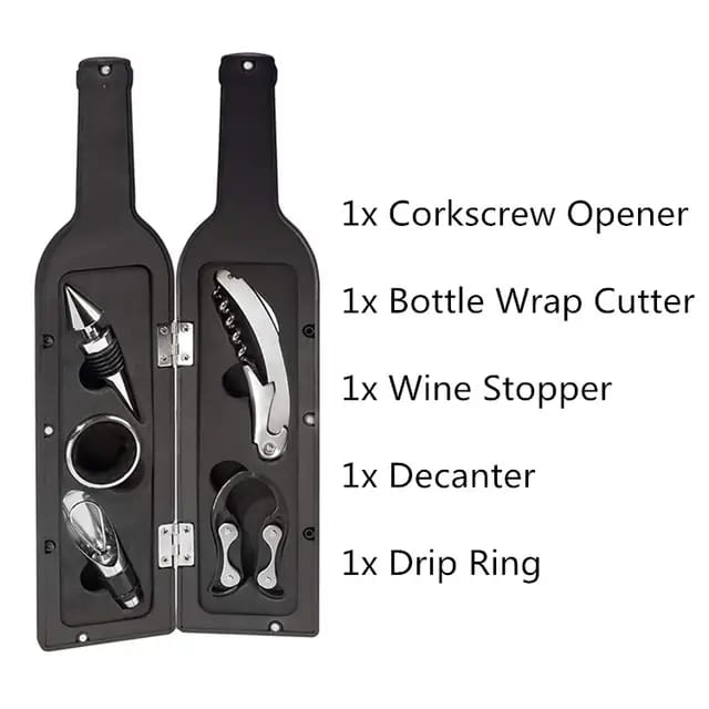 Bottle Shaped Wine Opener Gift Wine Bottle Corkscrew Set 5pcs