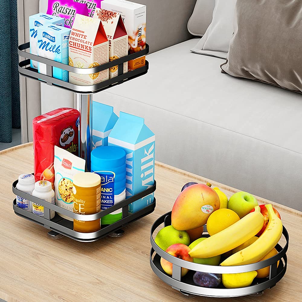 Metallic Rotating Spice / Storage Rack 2 Tier