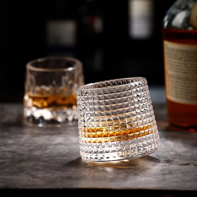 Heavy Novel/Spinning Whiskey glasses 6pcs