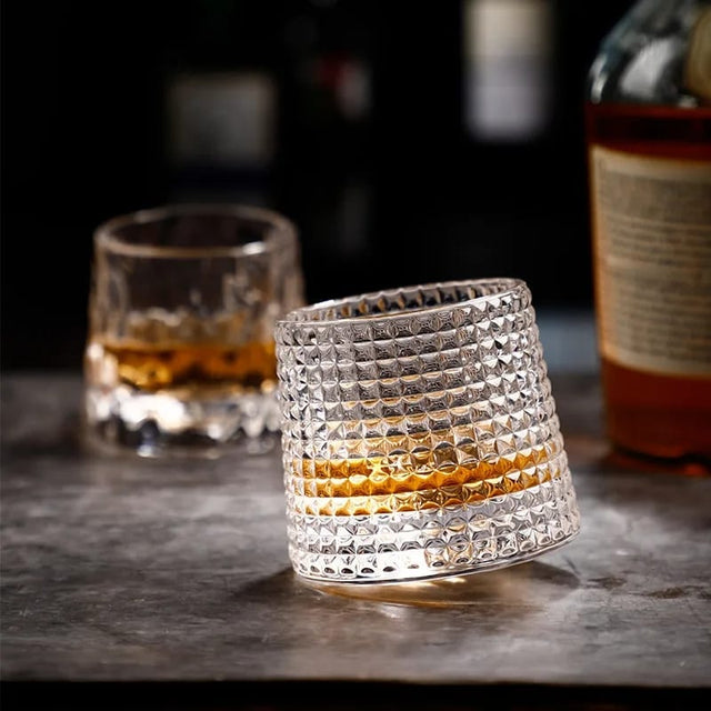 Heavy Novel/Spinning Whiskey glasses 6pcs