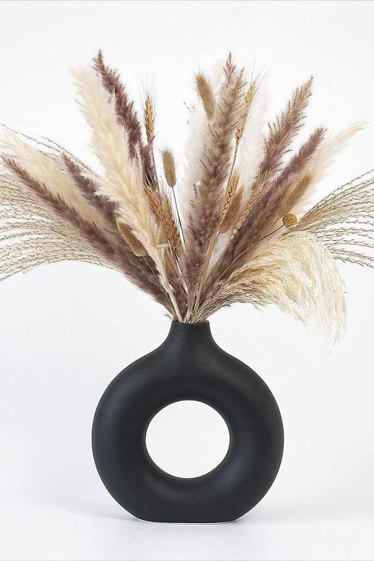 Black Donut Ceramic Vase