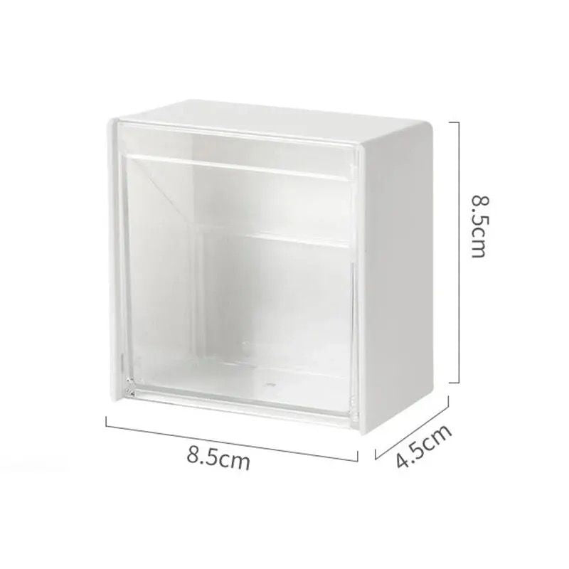 2pcs set Plastic Wall Mounted Storage Box Dustproof Bathroom Organizer