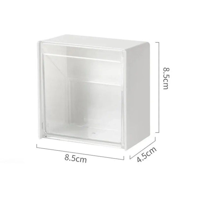 2pcs set Plastic Wall Mounted Storage Box Dustproof Bathroom Organizer