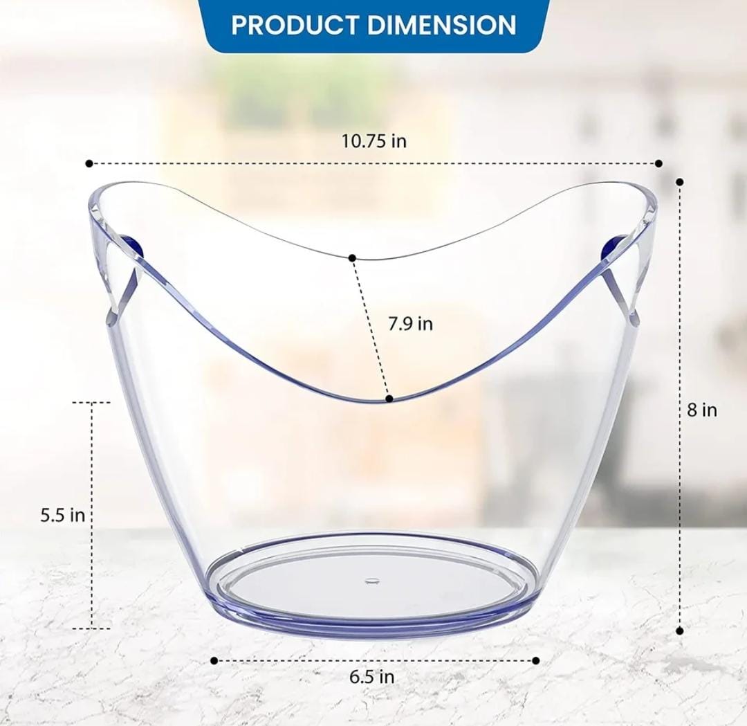 Heavy clear acrylic ice bucket