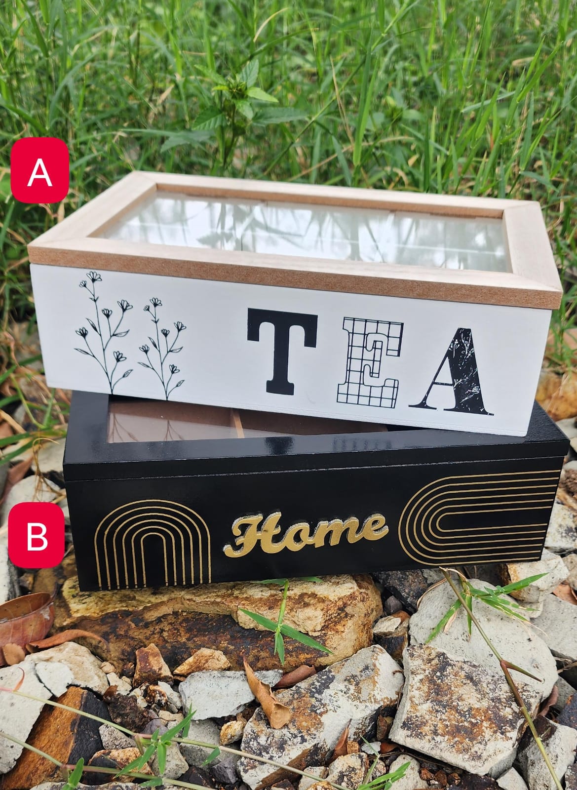 wooden teabag / coffee organizer 6compartments