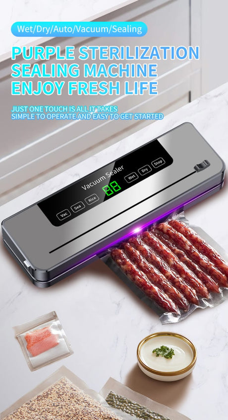 Electric vacuum sealer machine with 10pcs packaging papers