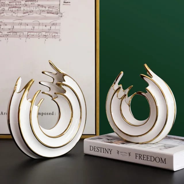 Round Abstract Ceramic vases center pieces