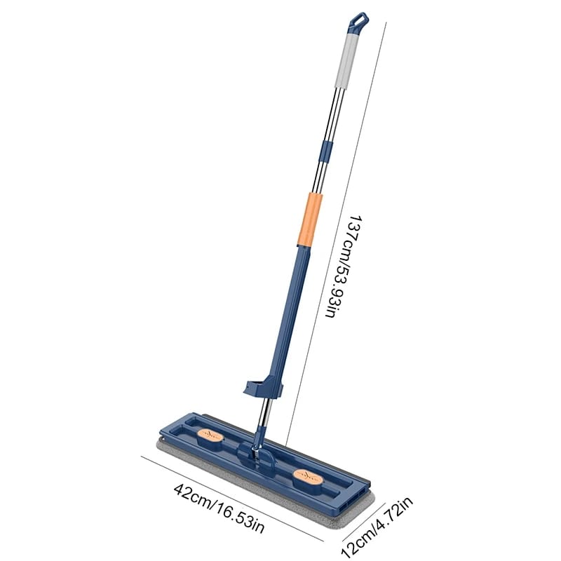 Rotating flat mop with extra mop pads