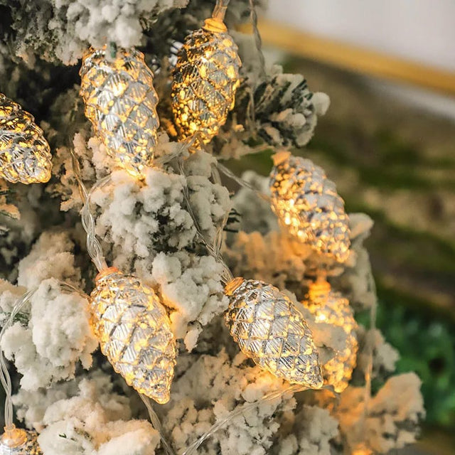 New Christmas Pine Cone Light String Christmas Fairy Lights String Party Decor Christmas Tree Pendant 10PCS